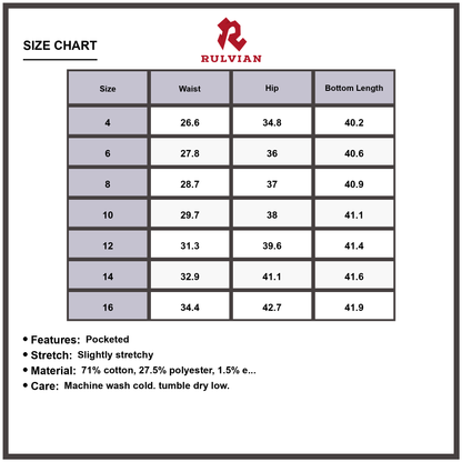 Size Chart - Women's Wide Leg High Waist Pocketed Jeans Slightly Stretchy Denim Pants Casual Everyday Fashion Bottoms Durable Premium Quality