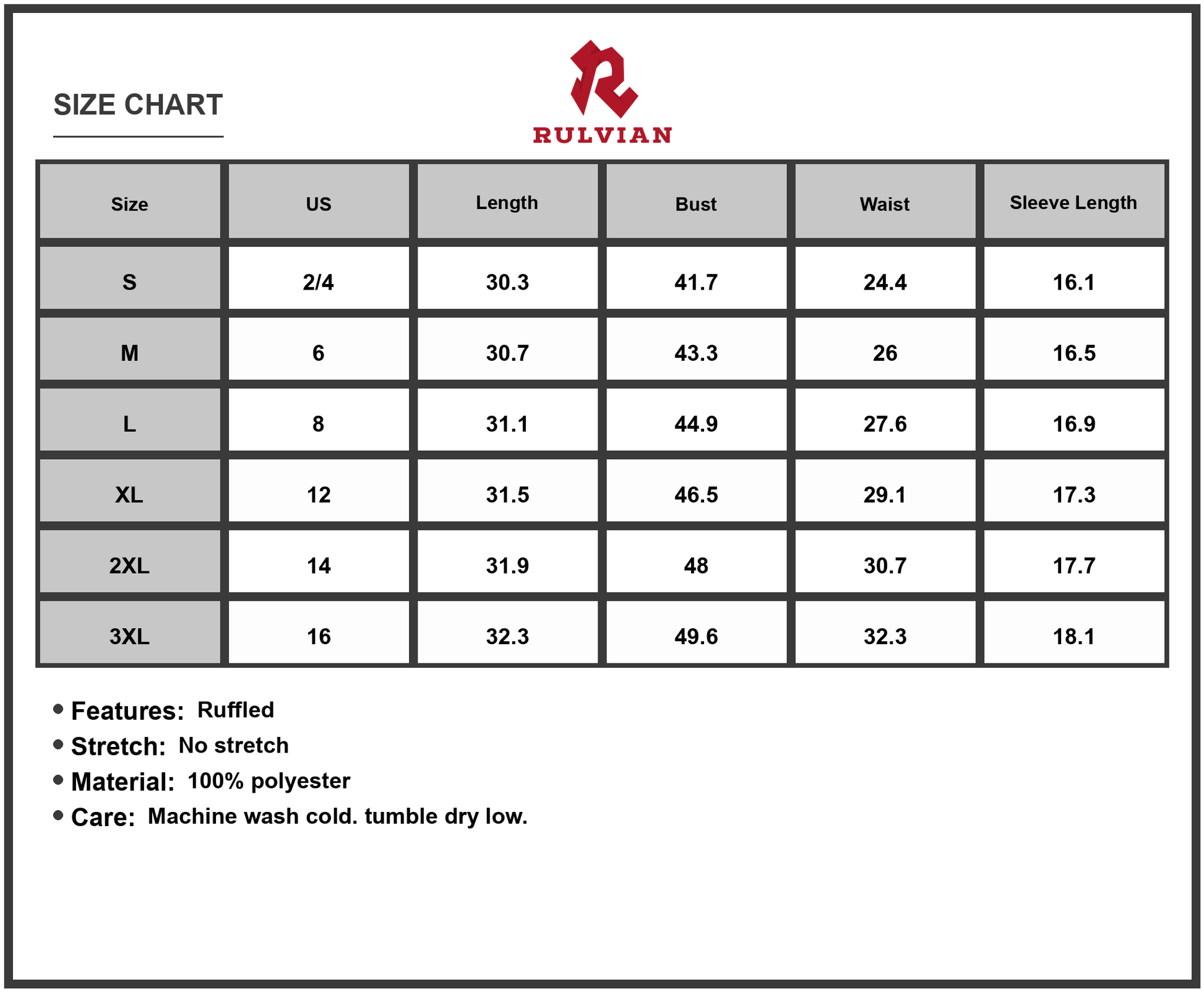 Size Chart - Women's Floral Full Size Off Shoulder Flounce Sleeve Mini Dress Plus Size 100% Polyester Fabric Classic Everyday Wear