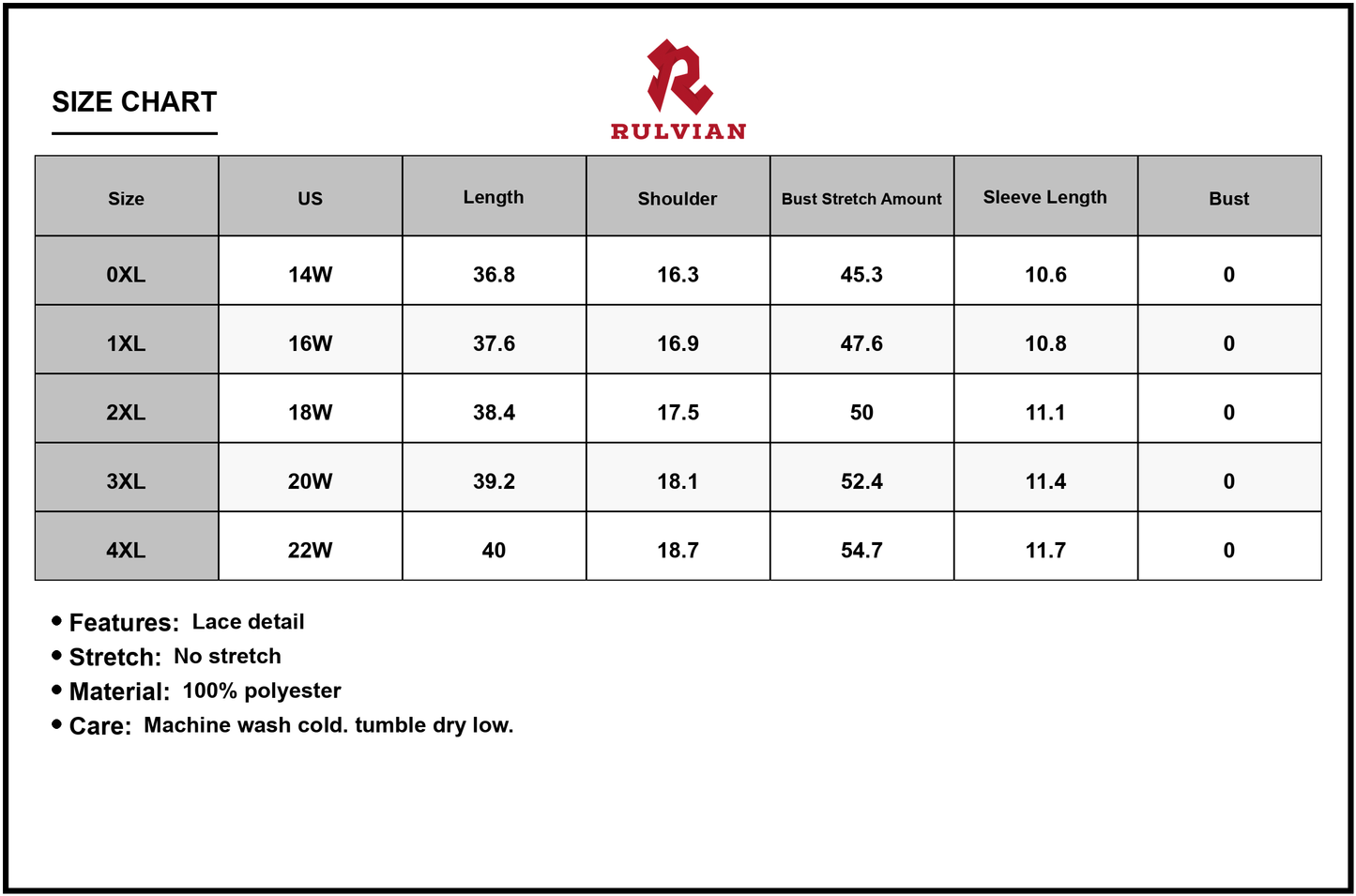 Size Chart - Women's Plus Size Printed Round Neck Short Sleeve Dress 100% Polyester Comfortable Lightweight All Day Wear Casual