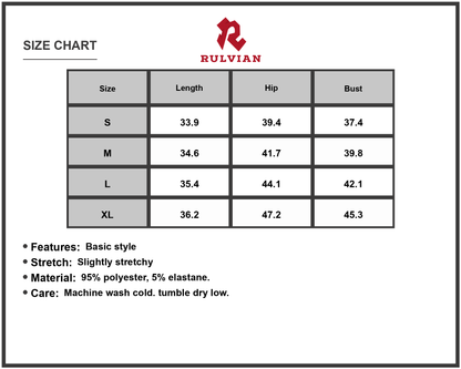 Size Chart - Women's Contrast Trim Short Sleeve T Shirt Dress with Stretch Flattering Fit 95% Polyester 5% Elastane Everyday Wear
