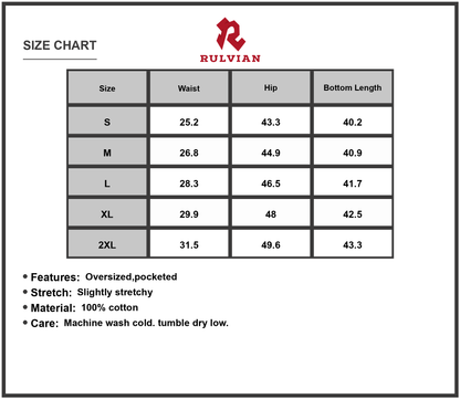 Size Chart - Men Washed Wide Leg Jeans with Pocketed Design Slightly Stretchy Durable Denim Casual Everyday Relaxed Fit Everyday Wear