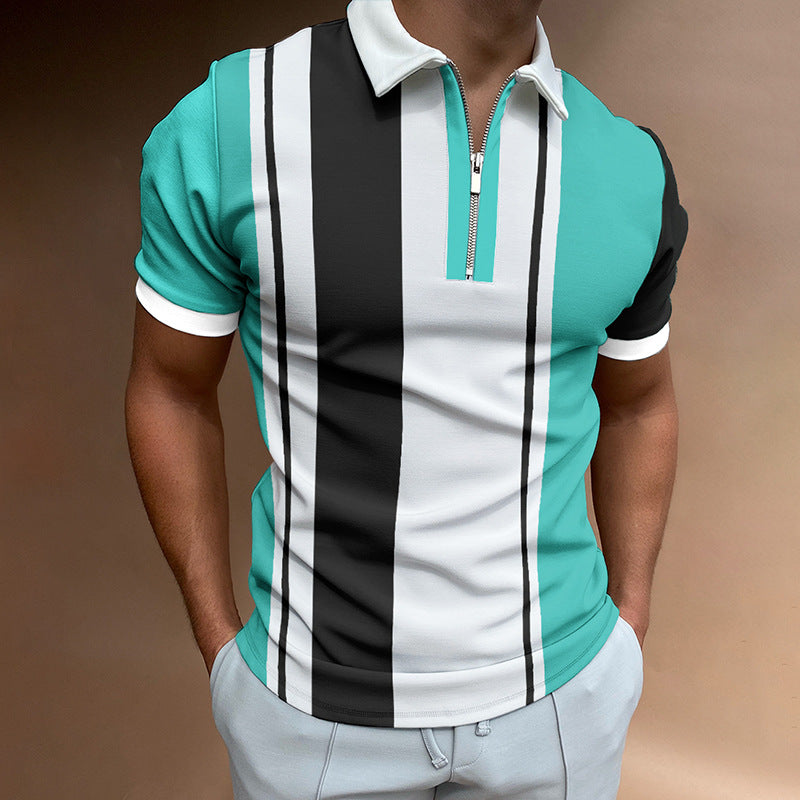 Size Chart - Men's POLO Lapel Striped Plaid Short Sleeve T-Shirt