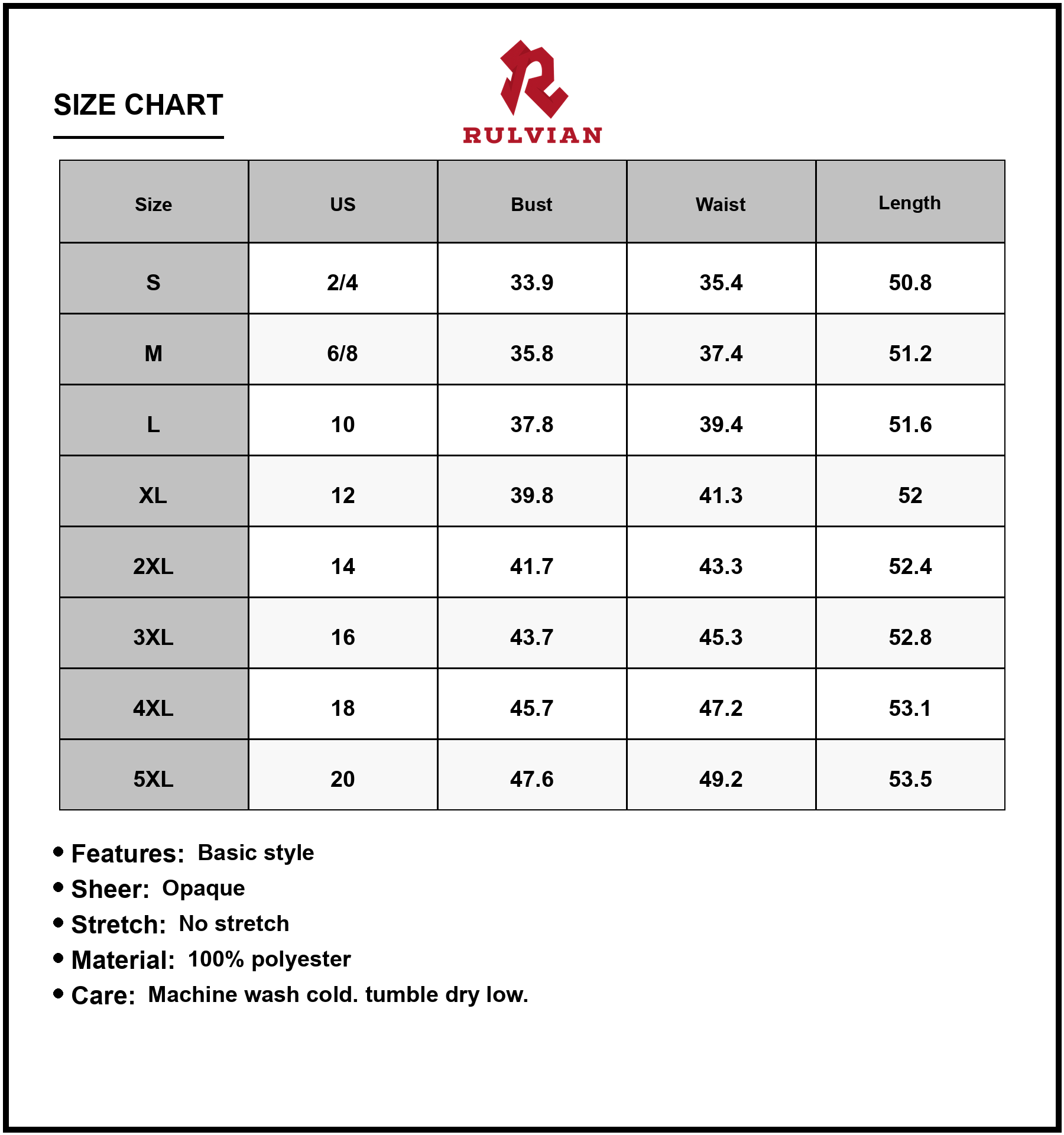 Size Chart - Women's Full Size Printed Scoop Neck Maxi Cami Dress 100% Polyester Lightweight Flowing For Elegant Weather Daily Wear