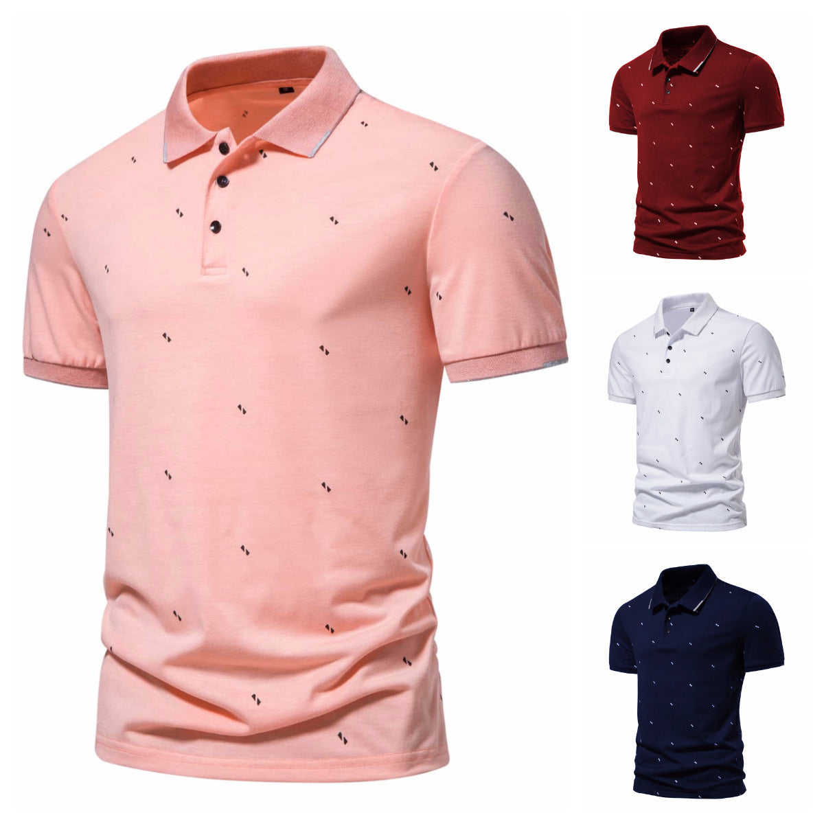 Men's Striped Polo Shirt Short Sleeve Casual 60% Polyester 40% Cotton Blend Fabric 100% Cotton Everyday Wear