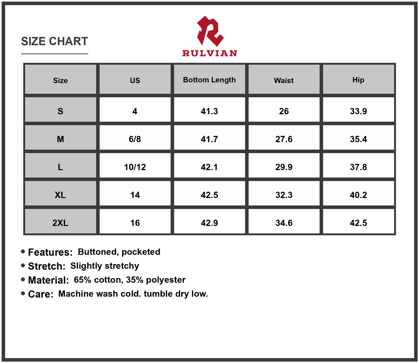 Size Chart - Womens Bootcut Jeans with Pockets Stretch Denim Everyday Casual Versatile Classic Fit Designed for All Day Comfort
