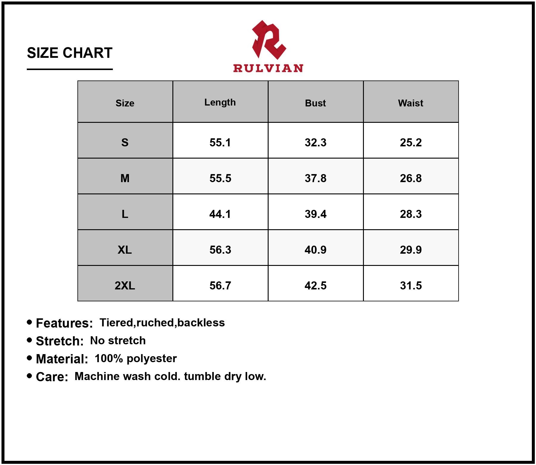 Size Chart - Women's Printed Halter Neck Maxi Dress Tiered Ruched Backless Lined For Party Vacation Beach Wear Polyester 100%