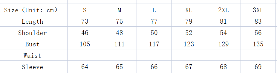 Size Chart - Men's Casual Long Sleeve T-shirt In Europe And America