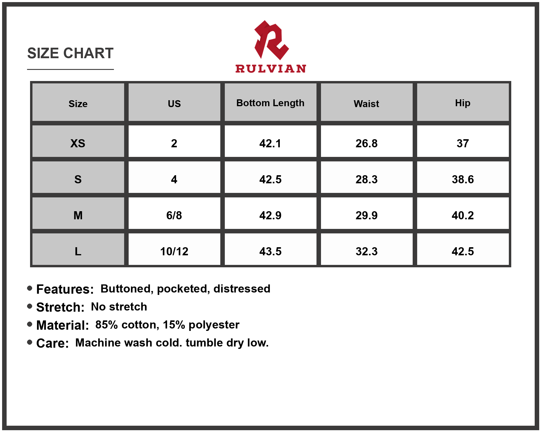 Size Chart - Womens Distressed Wide Leg Jeans Buttoned High Waisted Denim Pants with Pockets Casual Everyday Versatile Bottoms