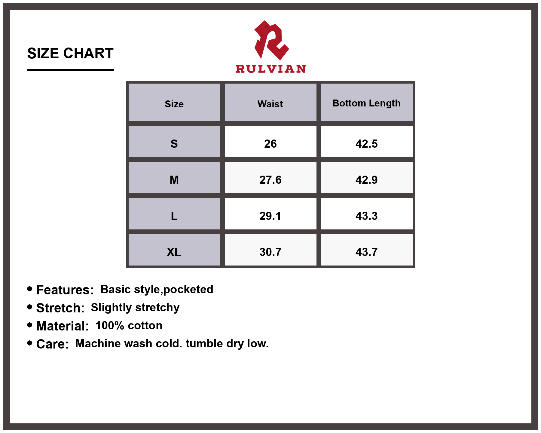 Size Chart - Men's Premium Wide Leg Cargo Jeans Pocketed Stretchy Durable Denim Casual Everyday Loose Fit Pants for Daily Wear and Outdoor Activities