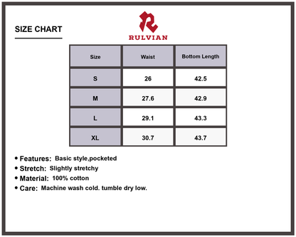 Size Chart - Men's Premium Wide Leg Cargo Jeans Pocketed Stretchy Durable Denim Casual Everyday Loose Fit Pants for Daily Wear and Outdoor Activities
