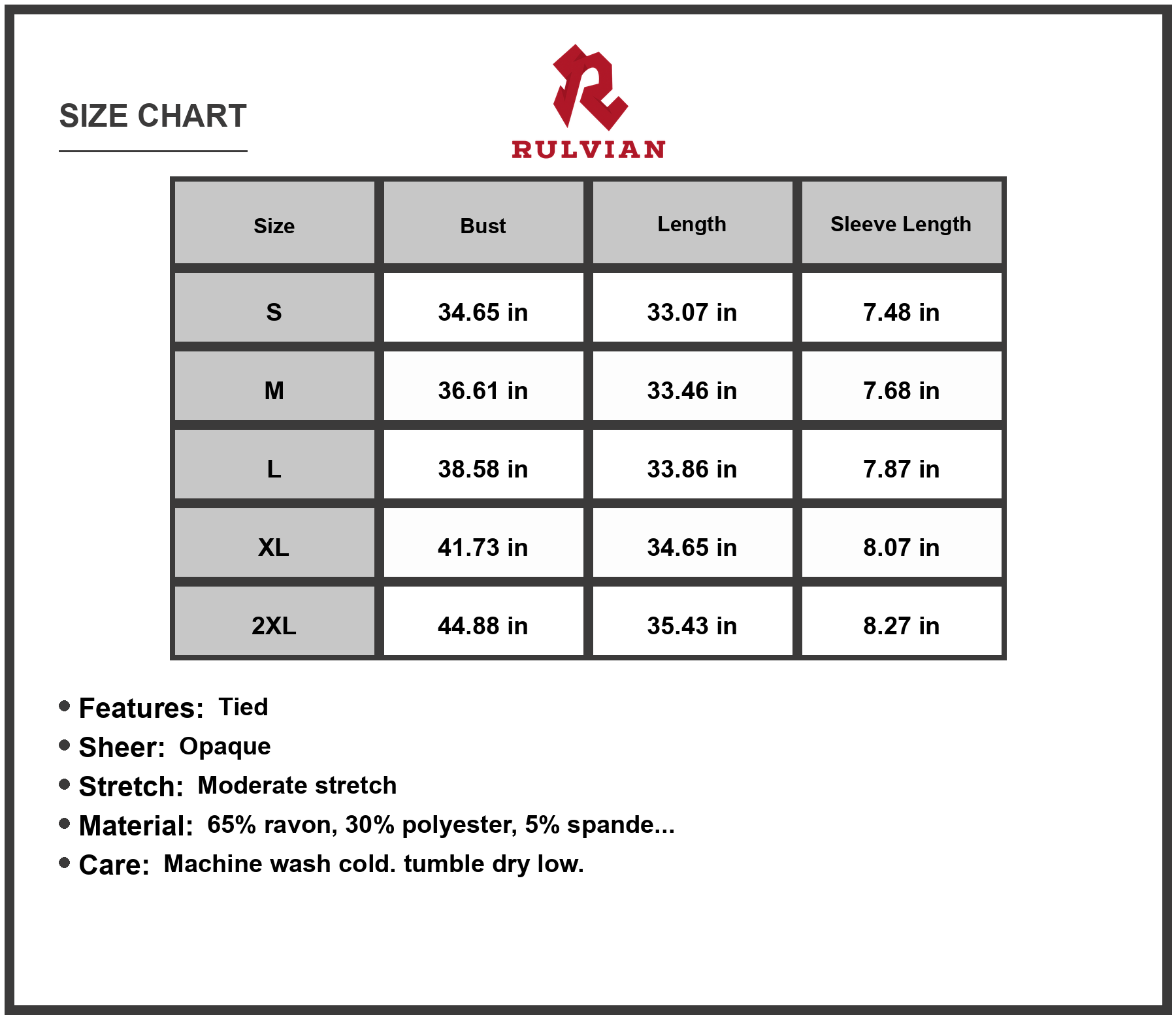 Size Chart - Women's Ruched Tied Round Neck Mini Dress with Sheer Overlay Ravon Polyester Spandex Blend for Party and Evening Wear