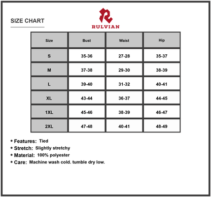 Size Chart - Women's Floral Print Tie Neck Midi Dress with Pockets Plus Size 100% Polyester Lightweight Elegant Everyday Wear