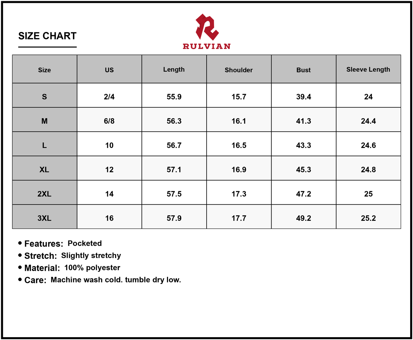 Size Chart - Women's Slit V Neck Balloon Sleeve Midi Dress Plus Size with Comfortable Flow and 100% Polyester Fabric Everyday Wear