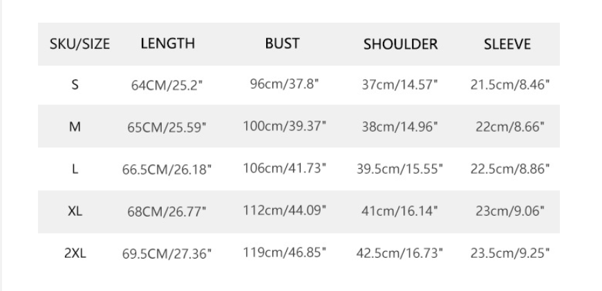 Size Chart - Women's V-neck Pleated Print Loose Casual Top