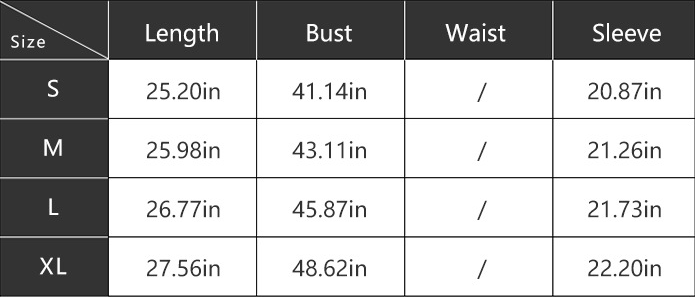 Size Chart - Fashion Button Decoration Solid Color Shirt