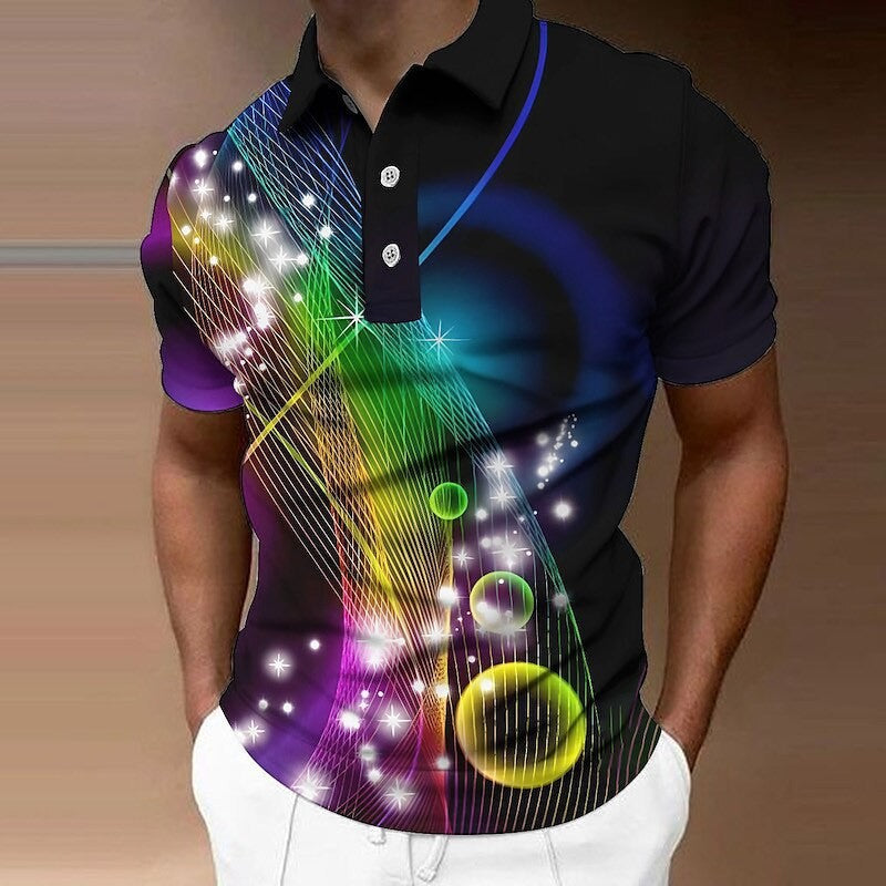 Men's Short Sleeve Button Lapel 3D Sailboat Print Plus Size Street Style Shirt Polyester % Fabric Casual