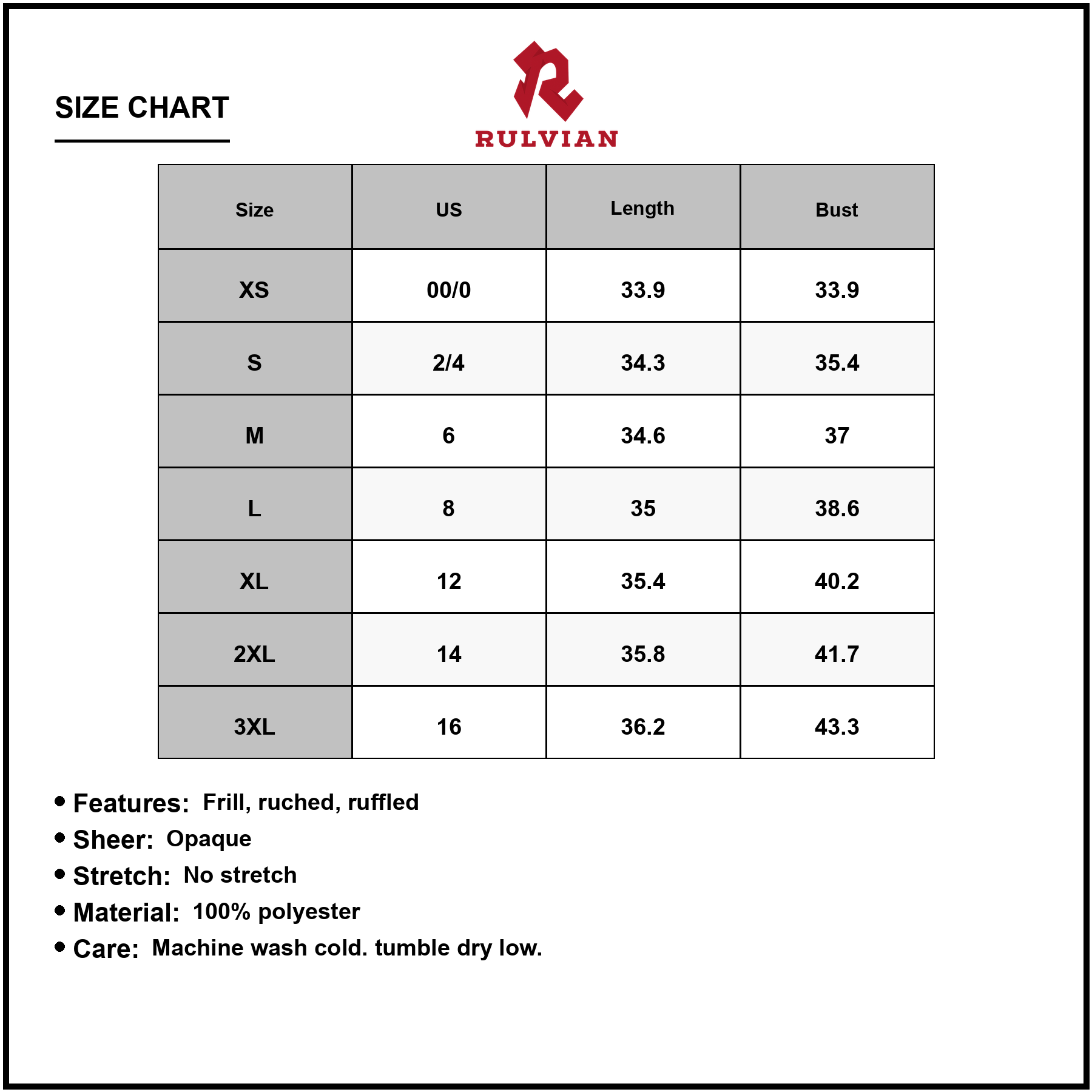 Size Chart - Women's Frill V neck Tie Shoulder Mini Dress 100% Polyester Sheer Look Ruched Frilled Hem for Party Dress Evening