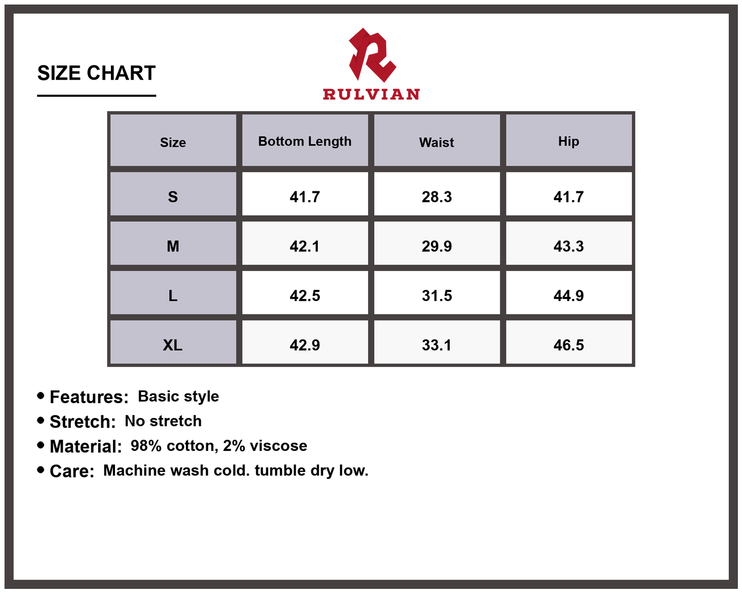 Size Chart - Men's Camouflage Cargo Jeans Durable Military Tactical Pants with Pockets Outdoor Work Hiking Casual Trousers