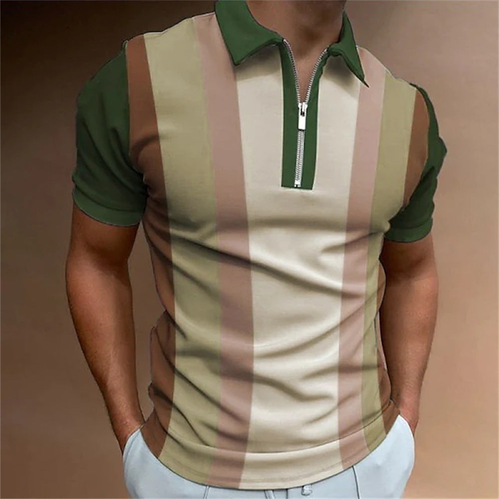 Men's One Hundred Percent Linen Striped Short Sleeve T Shirt Top For Casual Everyday Wear And Comfort