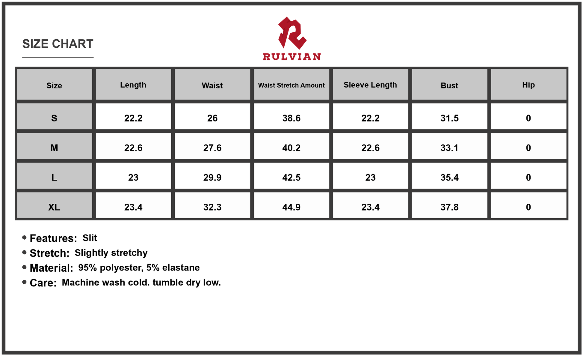 Size Chart - Women's Side Slit Off Shoulder Maxi Dress with Stretch Fabric 95% Polyester 5% Elastane for Summer Weddings and Parties