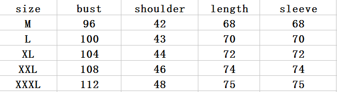 Size Chart - Icy fashion casual T-shirt