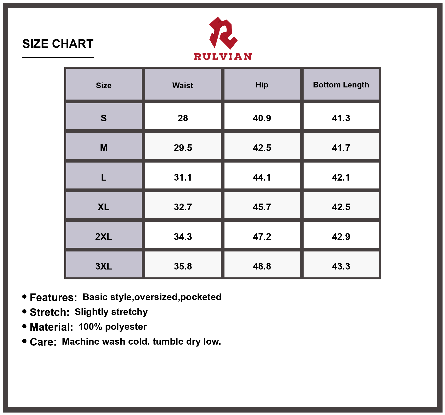 Size Chart - Men's Wide Leg Jeans Plus Size Relaxed Fit Full Length Versatile Premium Trousers for Everyday Wear Big & Tall
