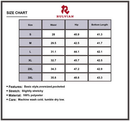 Size Chart - Men's Wide Leg Jeans Plus Size Relaxed Fit Full Length Versatile Premium Trousers for Everyday Wear Big & Tall