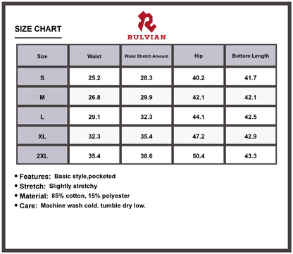 Size Chart - Women's High-Waisted Cargo Jeans with Functional Pockets Slightly Stretchy Premium Quality Denim Pants for Casual Everyday Versatile Wear