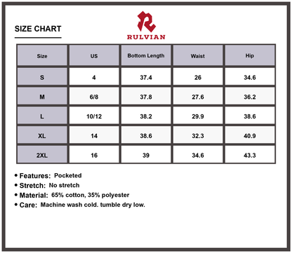 Size Chart - Women's Button Fly Cropped Wide Leg Jeans High Waisted Pocketed Premium Durable Denim Pants Casual Everyday Versatile