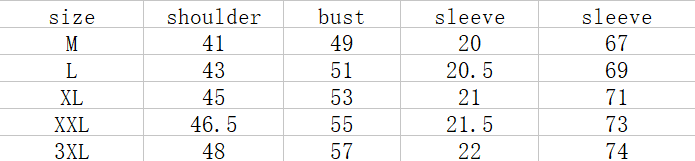 Size Chart - Lapel ice silk polo shirt