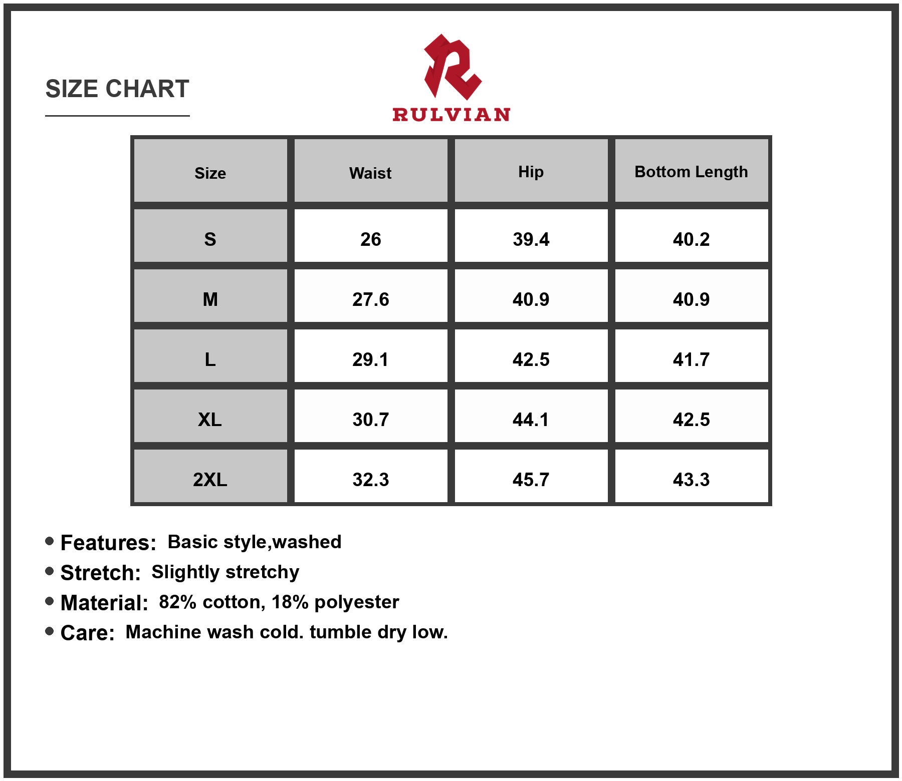 Size Chart - Denim Jeans Wide Leg Baggy Fit Washed Loose Casual Everyday Durable Versatile Streetwear Fashion Urban Modern Style