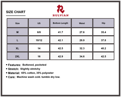 Size Chart - Women's High Rise Jeans with Buttoned Pockets Slightly Stretchy Denim Pants for Everyday Casual Wear Premium Quality