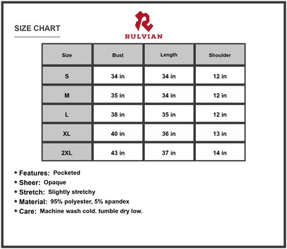 Size Chart - Women's Shiny Printed Round Neck Sleeveless Dress with Pockets 95% Polyester 5% Spandex Elegant Everyday Wear Chic