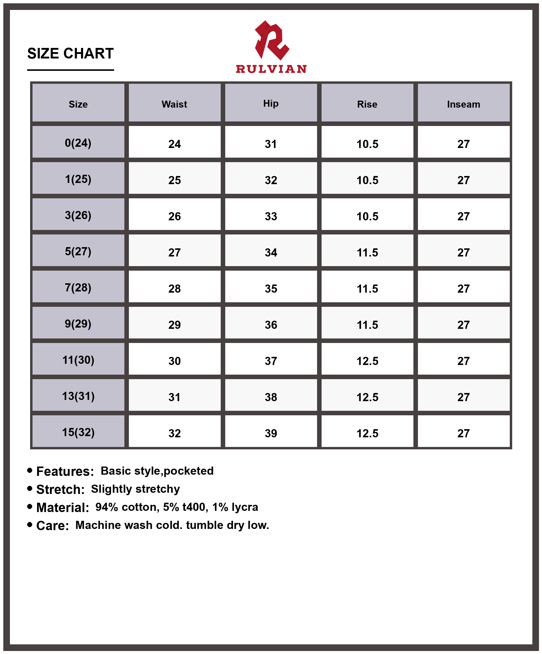 Size Chart - Women's High Rise Wide Leg Cropped Jeans Premium Denim Flattering Silhouette Versatile Casual Dressy Pocketed Everyday Modern
