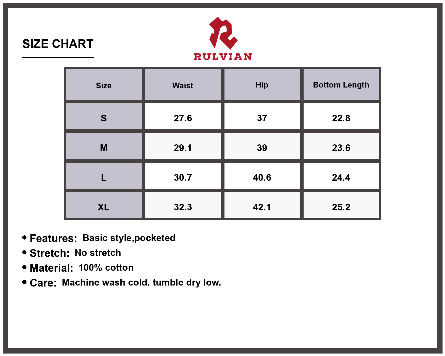 Size Chart - Men's Wide Leg Cargo Jeans Pocketed Loose Fit Durable Versatile Baggy Pants for Casual Everyday Outdoor Activity