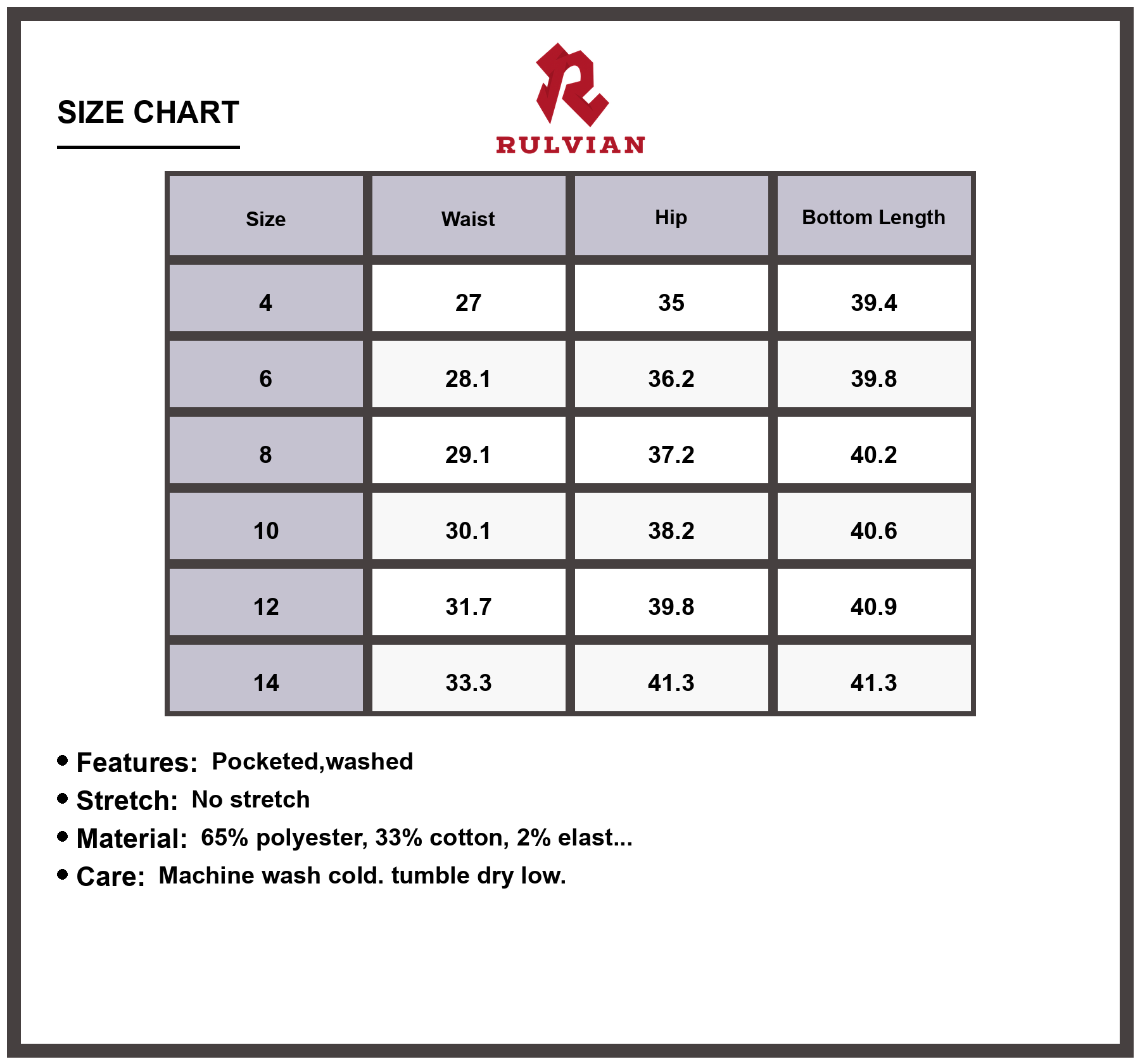 Size Chart - Women's High Waisted Wide Leg Jeans Vintage Wash Pocketed Relaxed Fit Premium Quality Casual Everyday Fashion Denim Pants Durable