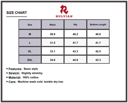 Size Chart - Men's Wide Leg Jeans Premium Casual Relaxed Fit Versatile Everyday Trousers for Modern Looks and Durable Wear