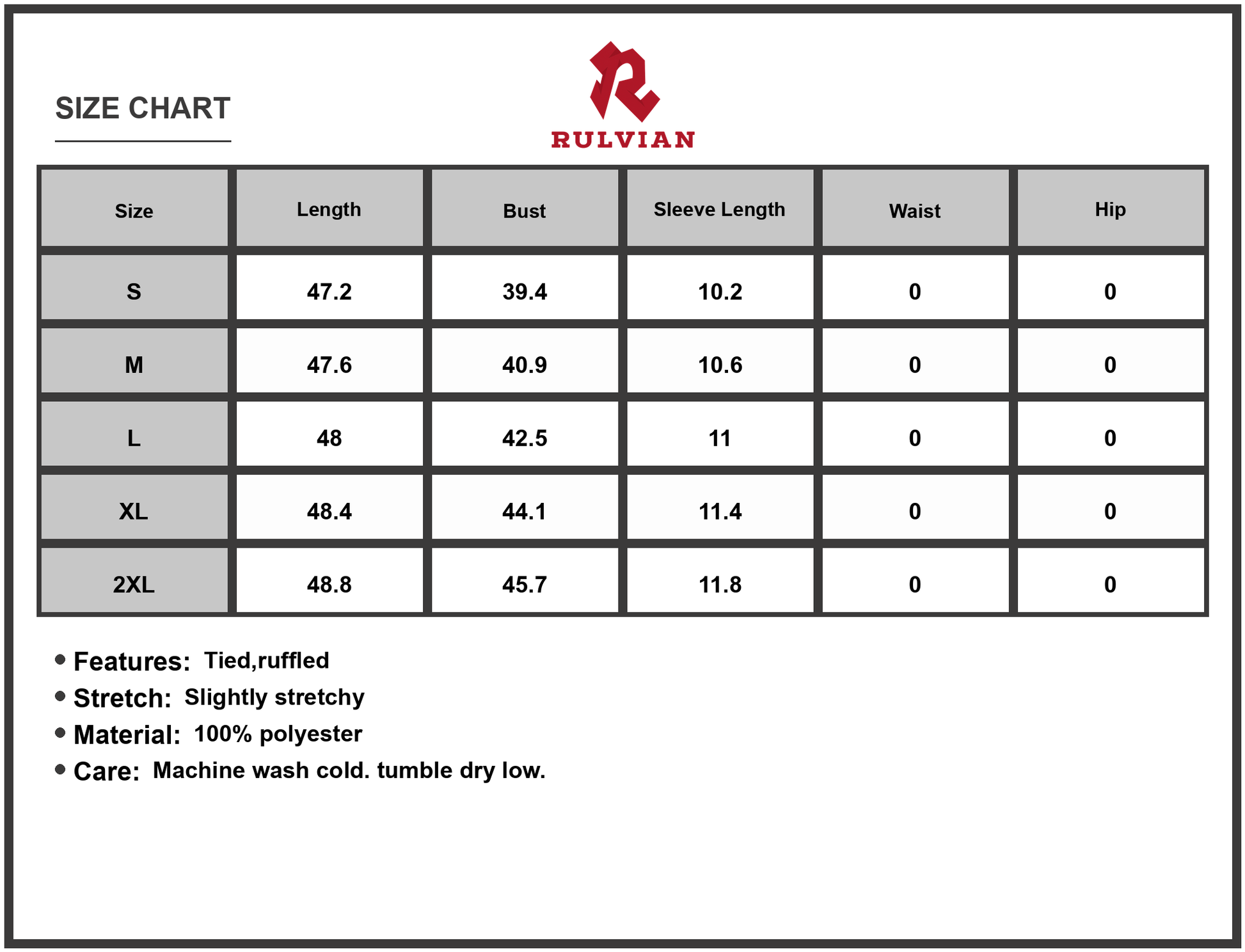 Size Chart - Women's Floral Print Midi Dress with Scalloped Edges 100% Polyester Lightweight Easy Care Romantic Daywear Everyday