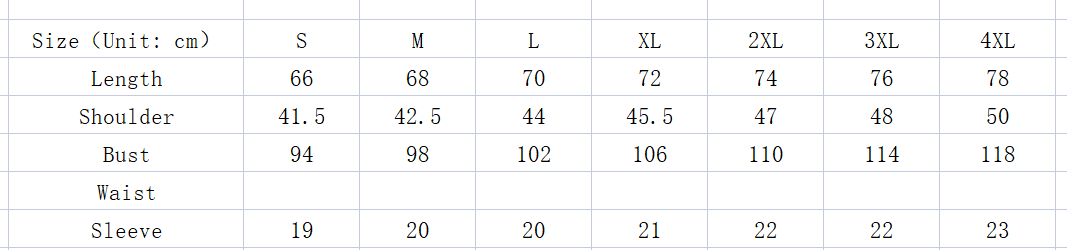 Size Chart - Men's Oversized Collar Solid Color T-shirt