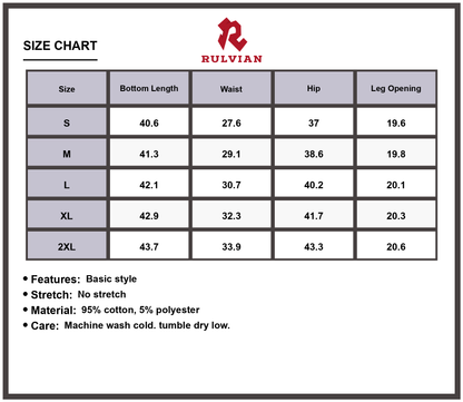 Size Chart - Men's Straight Leg Jeans with Pockets Durable High Quality Classic Fit Versatile Casual Pants for Everyday Wear