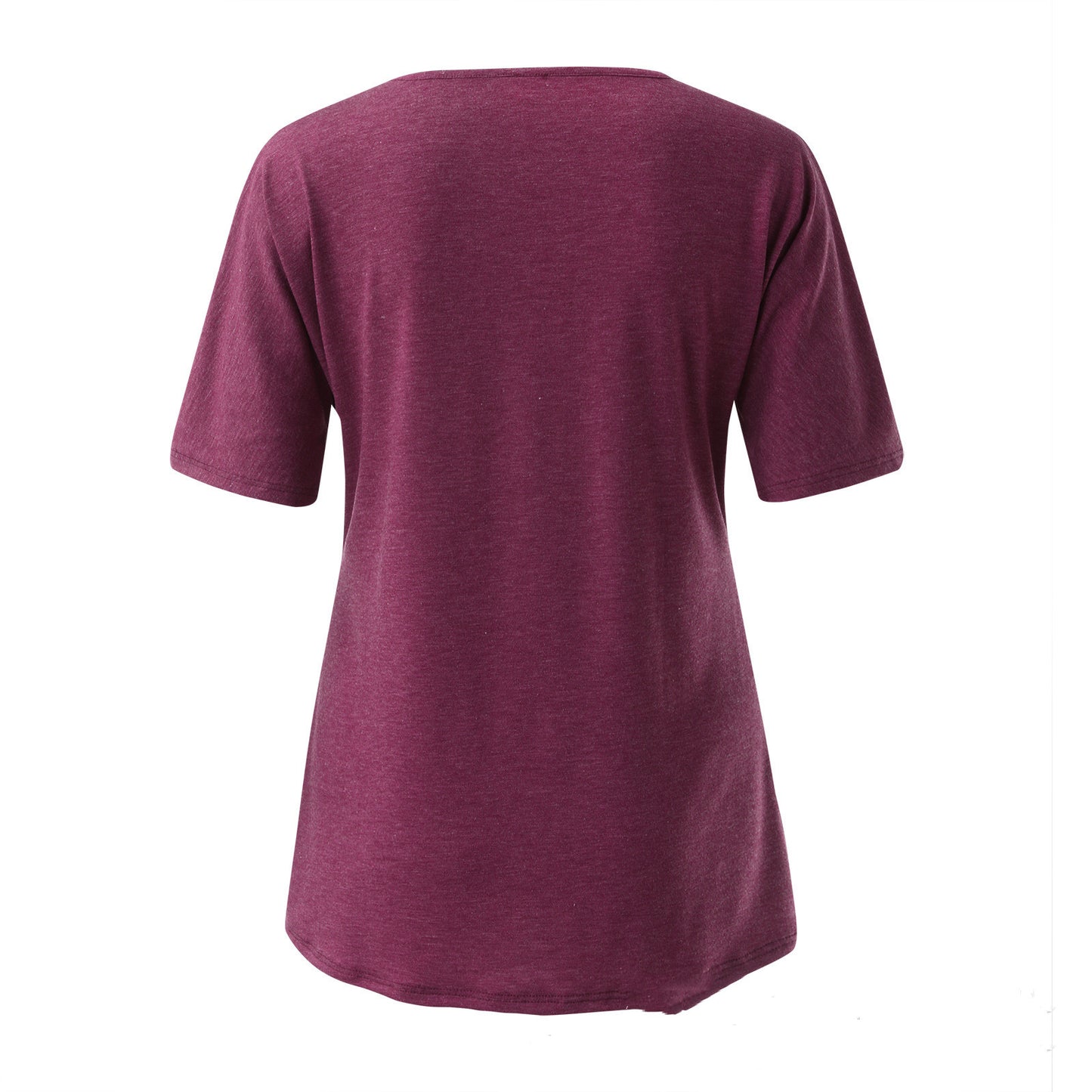 Women's V Neck Short Sleeve Solid Color T Shirt Top Forty One To Seventy Percent Cotton All Day Comfort