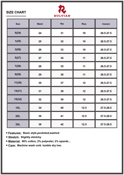Size Chart - Women's Plus Size High Rise Cropped Boyfriend Jeans Relaxed Fit Premium Durable Vintage Wash Denim Everyday Casual Wear