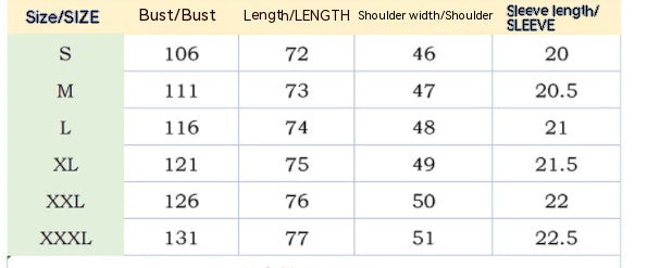 Size Chart - Summer Men's Shirt Solid Color Short-sleeved Lapel Casual Jacquard Top