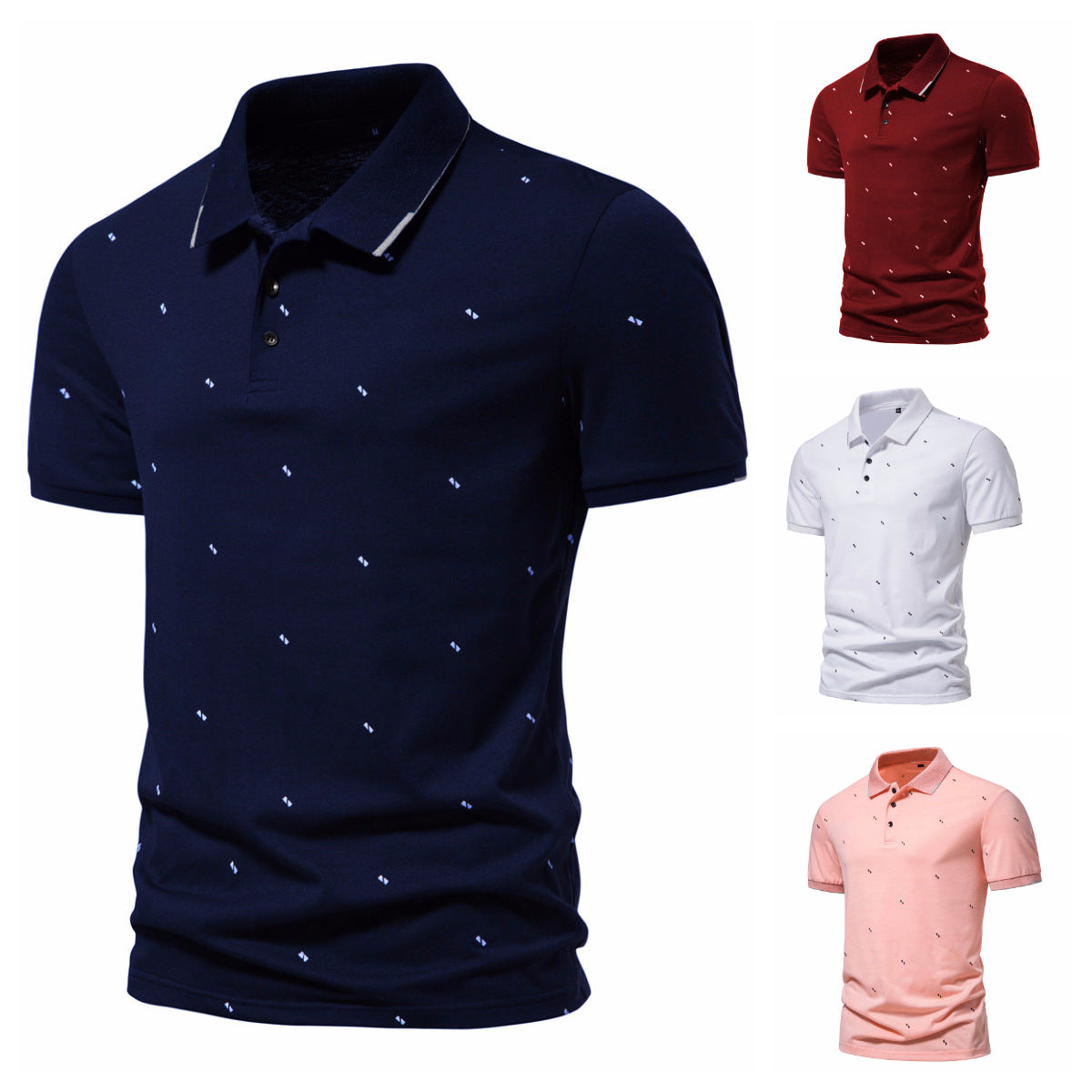 Men's Striped Polo Shirt Short Sleeve Casual 60% Polyester 40% Cotton Blend Fabric 100% Cotton Everyday Wear