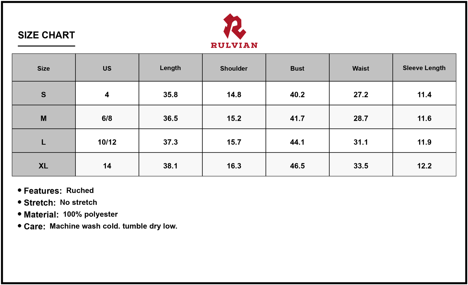Size Chart - Women's Printed V Neck Short Sleeve Dress 100% Polyester Lightweight Ruched Look Classic Everyday Wear Versatile Chic