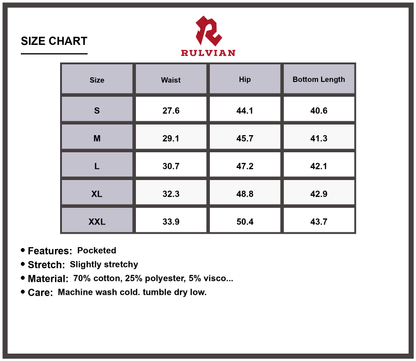 Size Chart - Men's Camouflage Cargo Jeans Wide Leg Durable Outdoor Trousers Premium Versatile Design for Hiking and Casual Wear