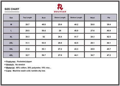 Size Chart - Men's Plus Size Two-Piece Denim Vest and Pants Set with Pockets Zippered Closure Premium Quality Durable Outfit