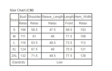 Size Chart - Loose leopard print long sleeves