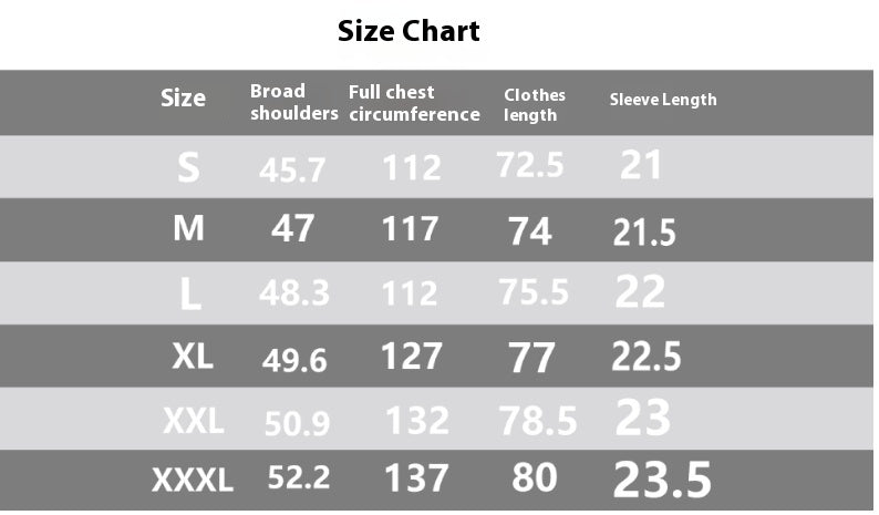 Size Chart - Summer Men's Abstract 3D Printed Golf Polo Shirt