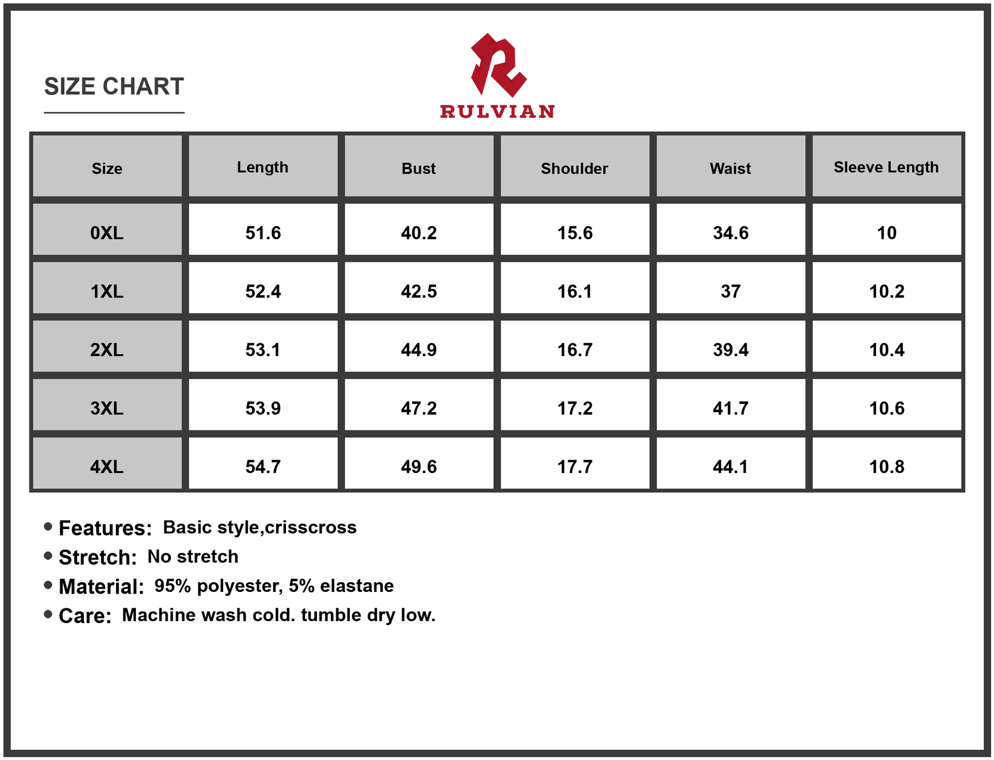Size Chart - Women's Plus Size Square Neck Puff Sleeve Midi Dress Crisscross Back 95% polyester 5% elastane Effortless flattering fit